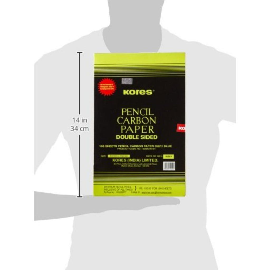 Kores Pencil Carbon Paper | Double Sided Blue A4, 100 Sheets