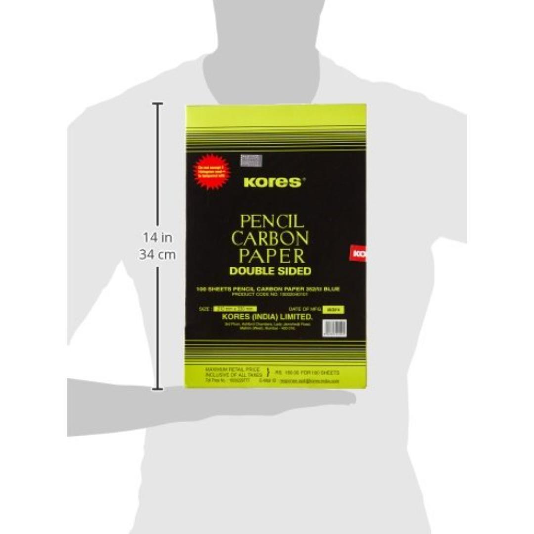 Kores Pencil Carbon Paper | Double Sided Blue A4, 100 Sheets