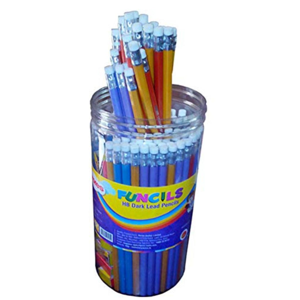 Kores Funcils HB Dark Lead Pencils | 100 Pencil Jar with 10 Free Sharpeners