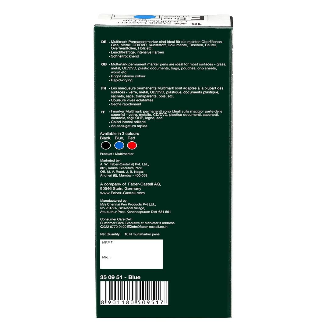 Faber-Castell CD/OHP Marker Pens Blue | Pack of 3