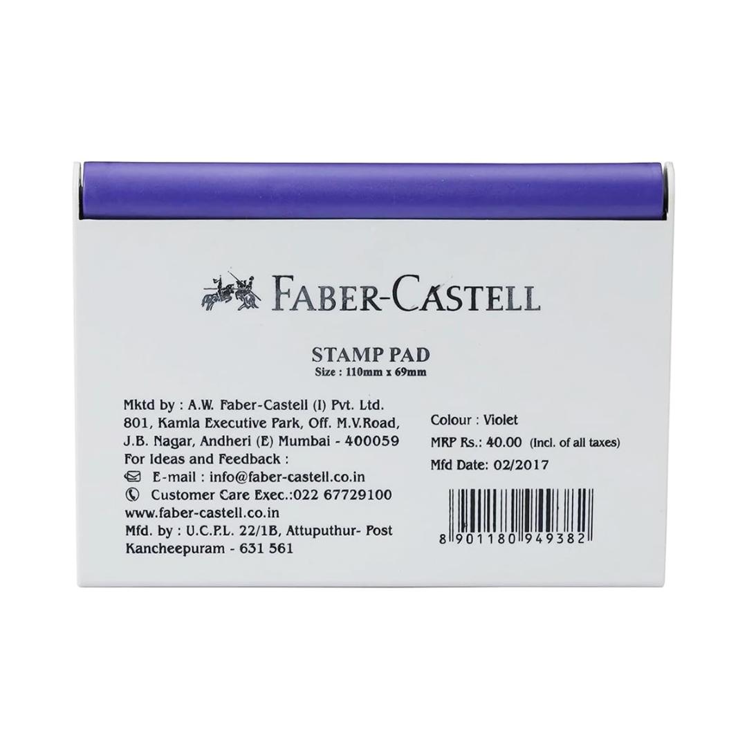 Faber-Castell Stamp Pad Violet | Durable Plastic Case | Pack of 6