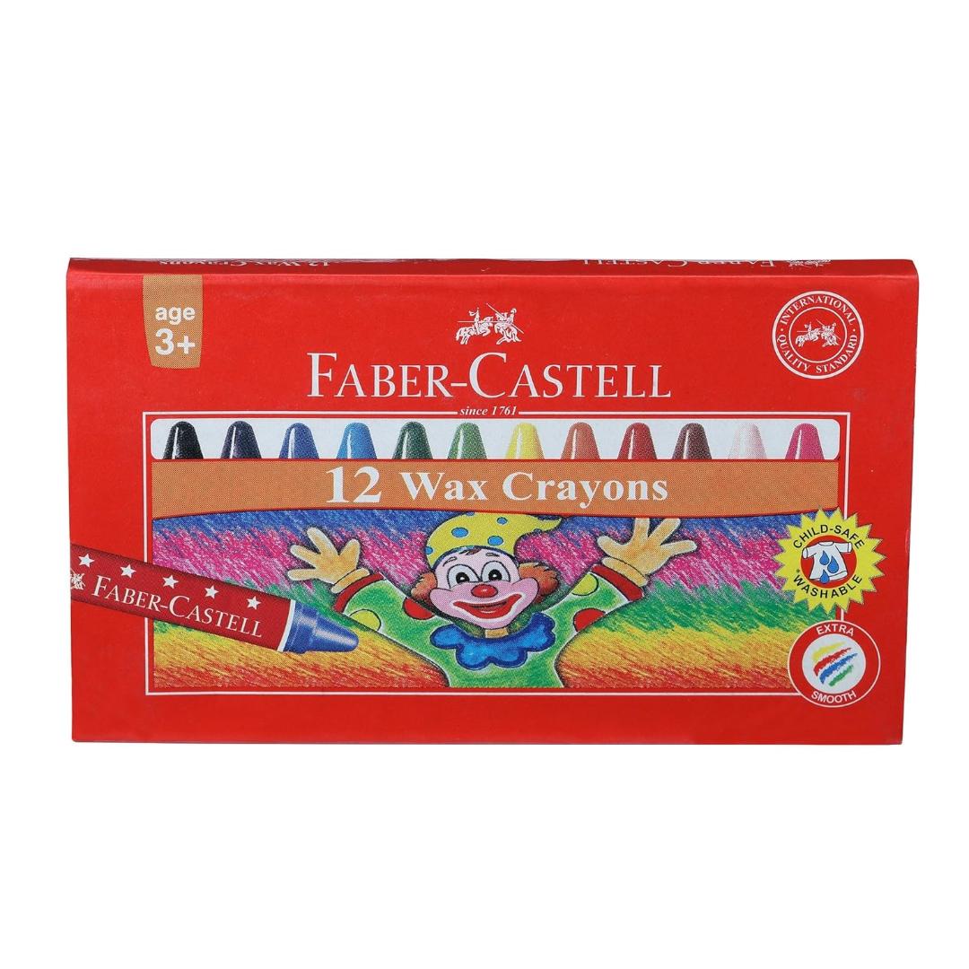Faber-Castell Wax Crayons | 57mm | Pack of 12 Assorted Colors