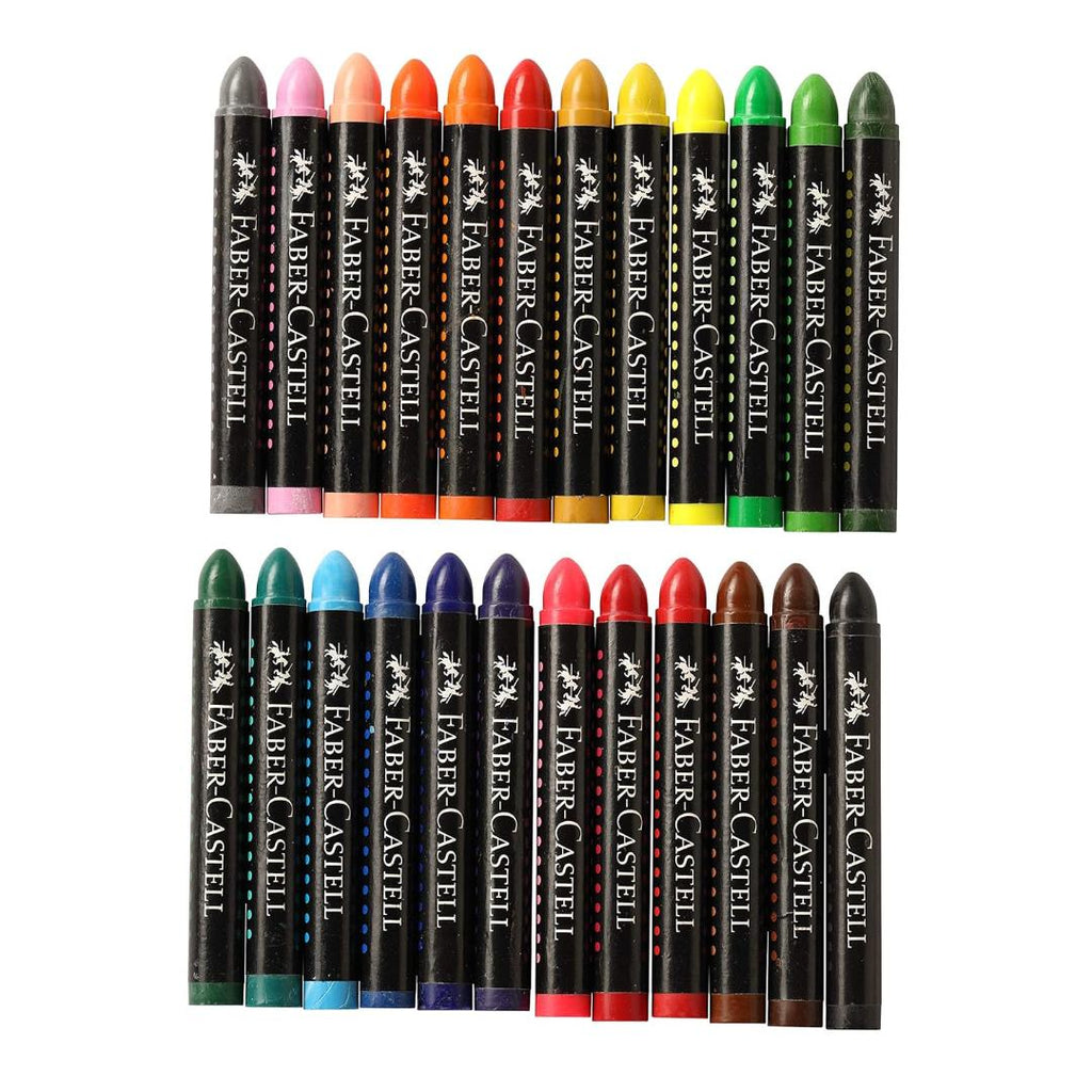 Faber-Castell Jumbo Wax Crayons | 24 Shades | Triangular Grip