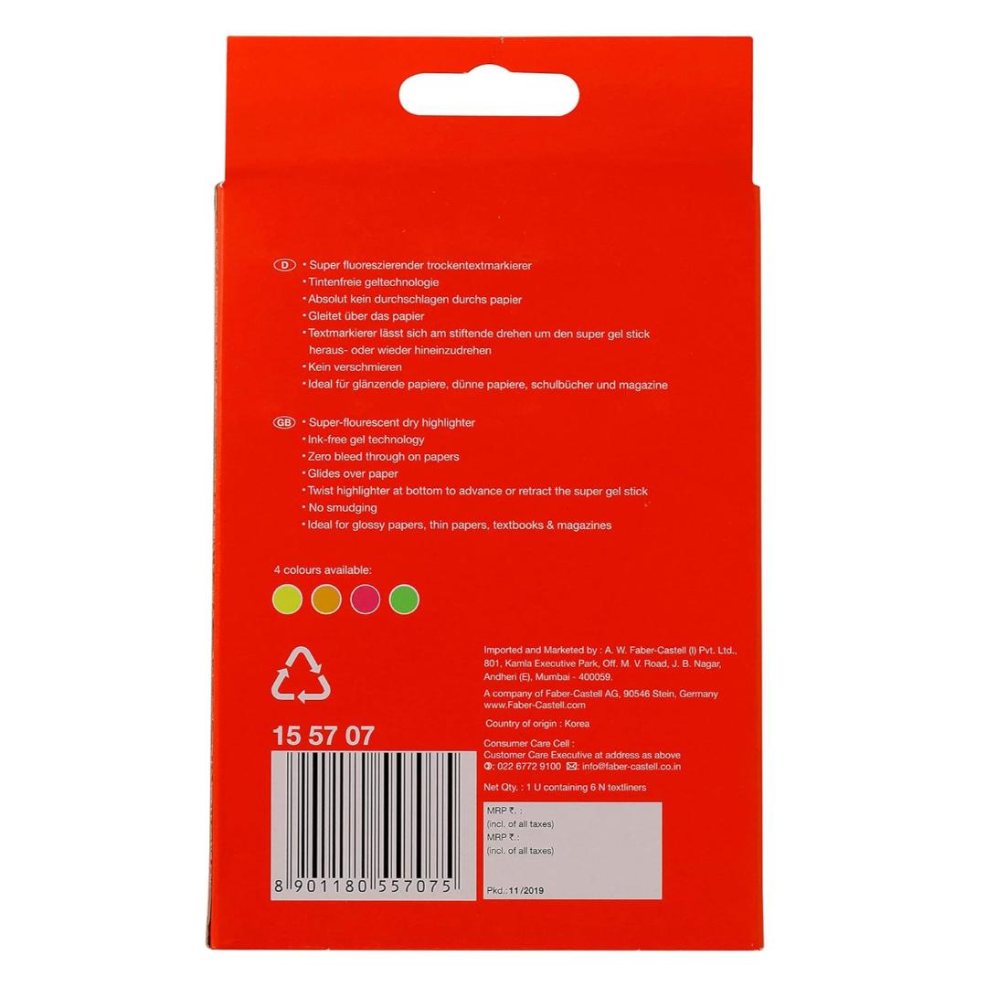 Faber-Castell Gel Textliner | Pack of 6 Yellow Highlighters