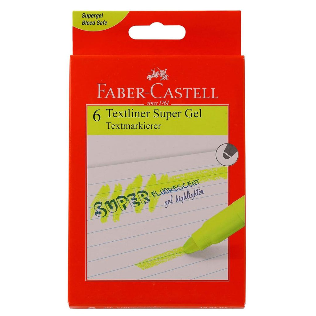 Faber-Castell Gel Textliner | Pack of 6 Yellow Highlighters