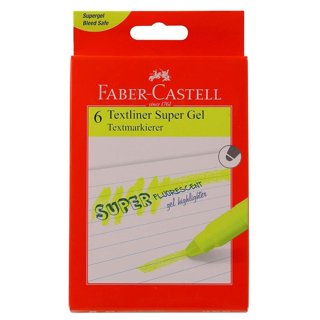 Faber-Castell Gel Textliner | Pack of 6 Yellow Highlighters
