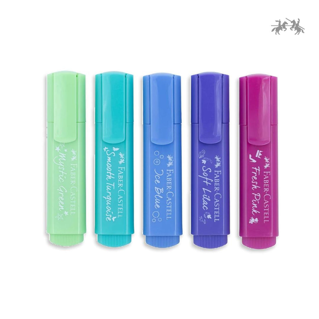 Faber-Castell Pastel Textliner Pen Set | Pack of 5 Assorted Colours