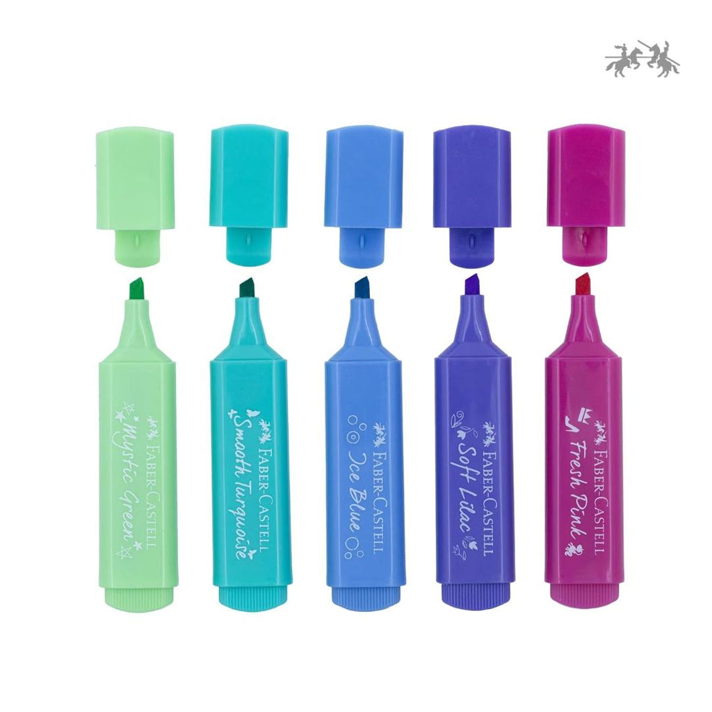 Faber-Castell Pastel Textliner Pen Set | Pack of 5 Assorted Colours