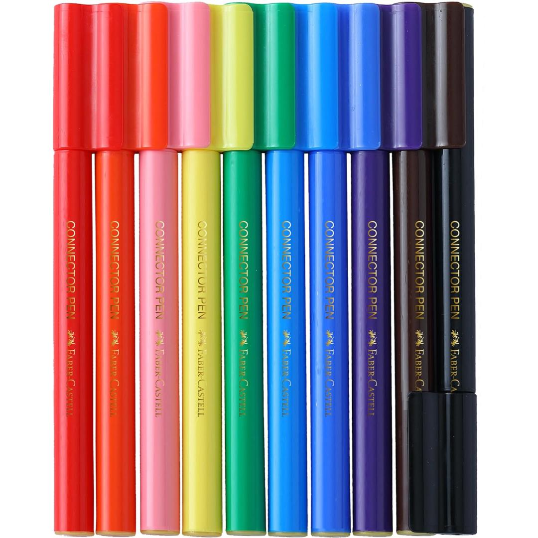 Faber-Castell Connector Pen Set – Assorted Colours (Pack of 10 & 15)