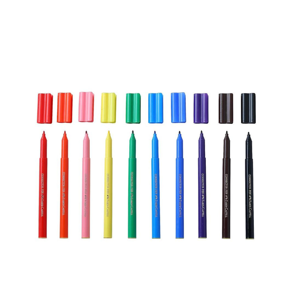 Faber-Castell Connector Pen Set – Assorted Colours (Pack of 10 & 15)