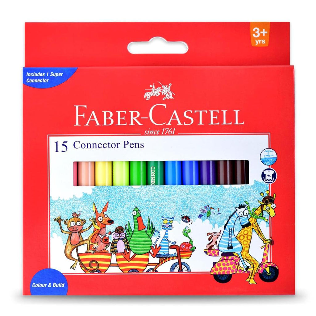 Faber-Castell Connector Pen Set – Assorted Colours (Pack of 10 & 15)