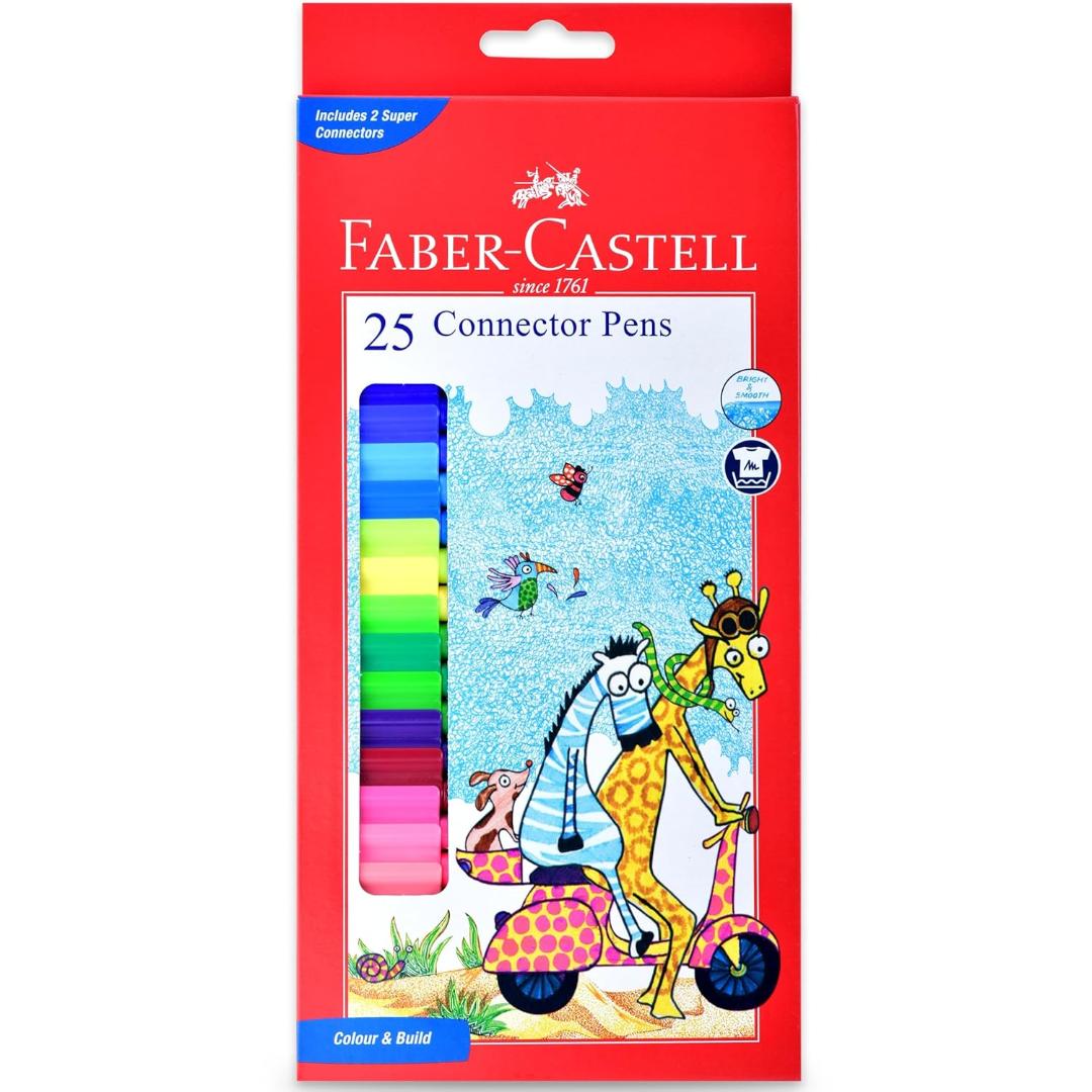 Faber-Castell Connector Pen Set – Washable, Bright Colours | Child-Safe Art Pens