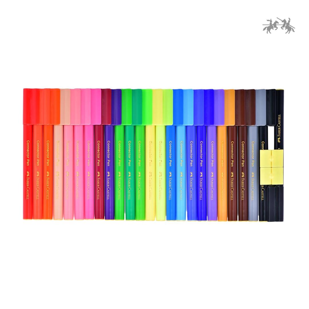 Faber-Castell Connector Pen Set – Washable, Bright Colours | Child-Safe Art Pens