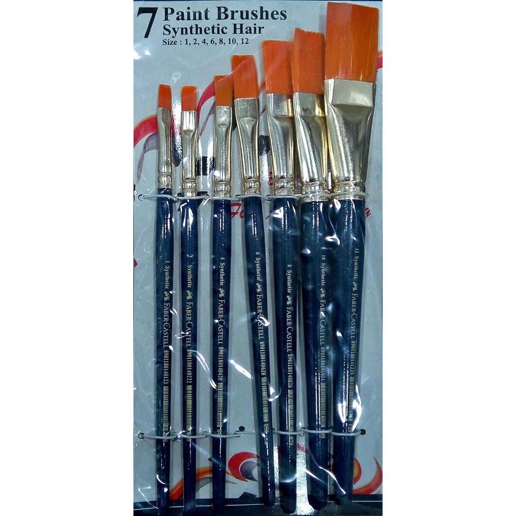 Faber-Castell Paint Brush Set – Pack of 7 (Navy Blue Handles)