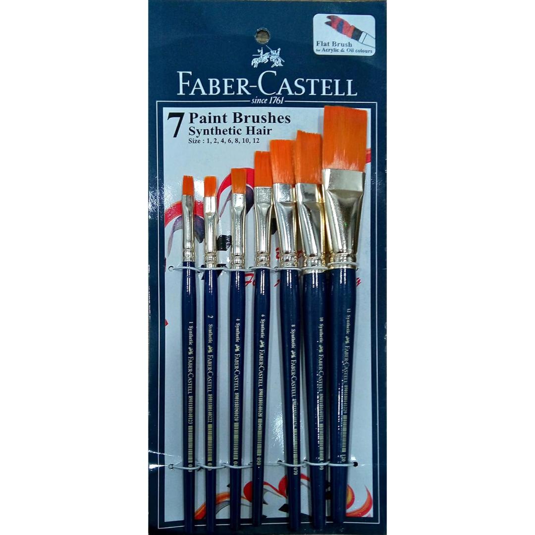 Faber-Castell Paint Brush Set – Pack of 7 (Navy Blue Handles)