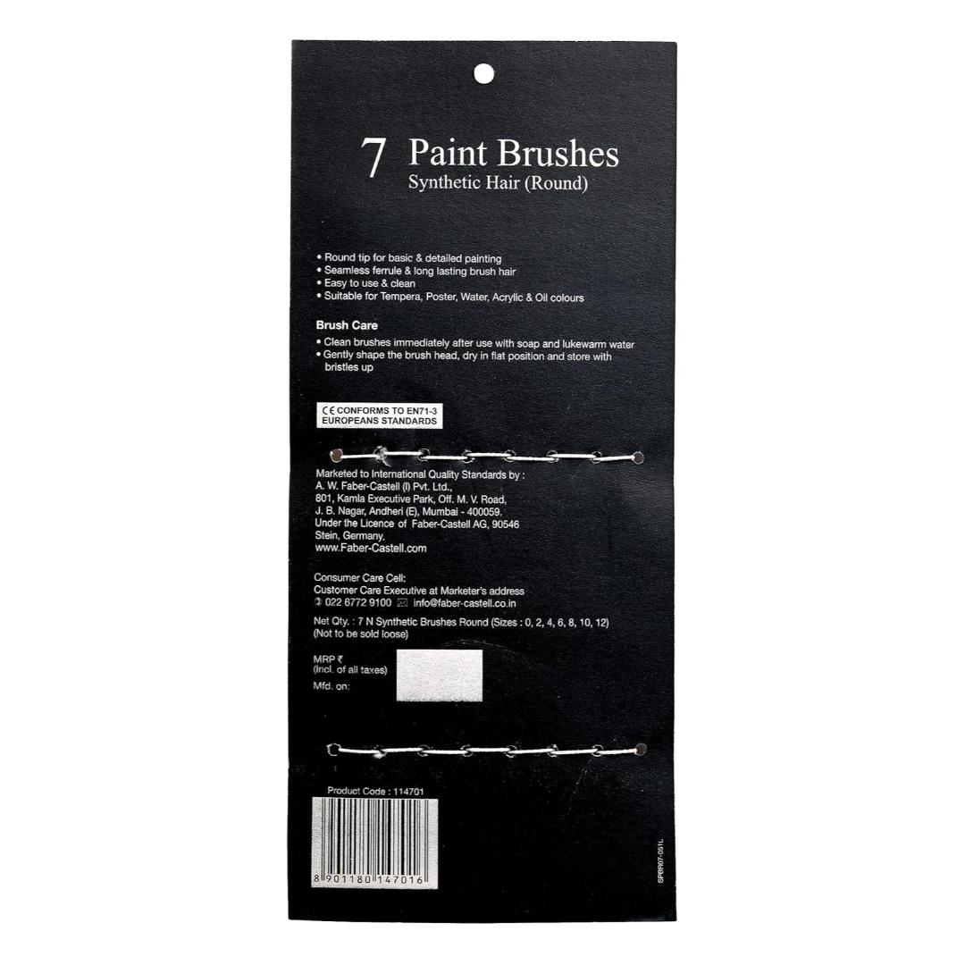 Faber-Castell Paint Brush Set – Pack of 7 (Navy Blue Handles)