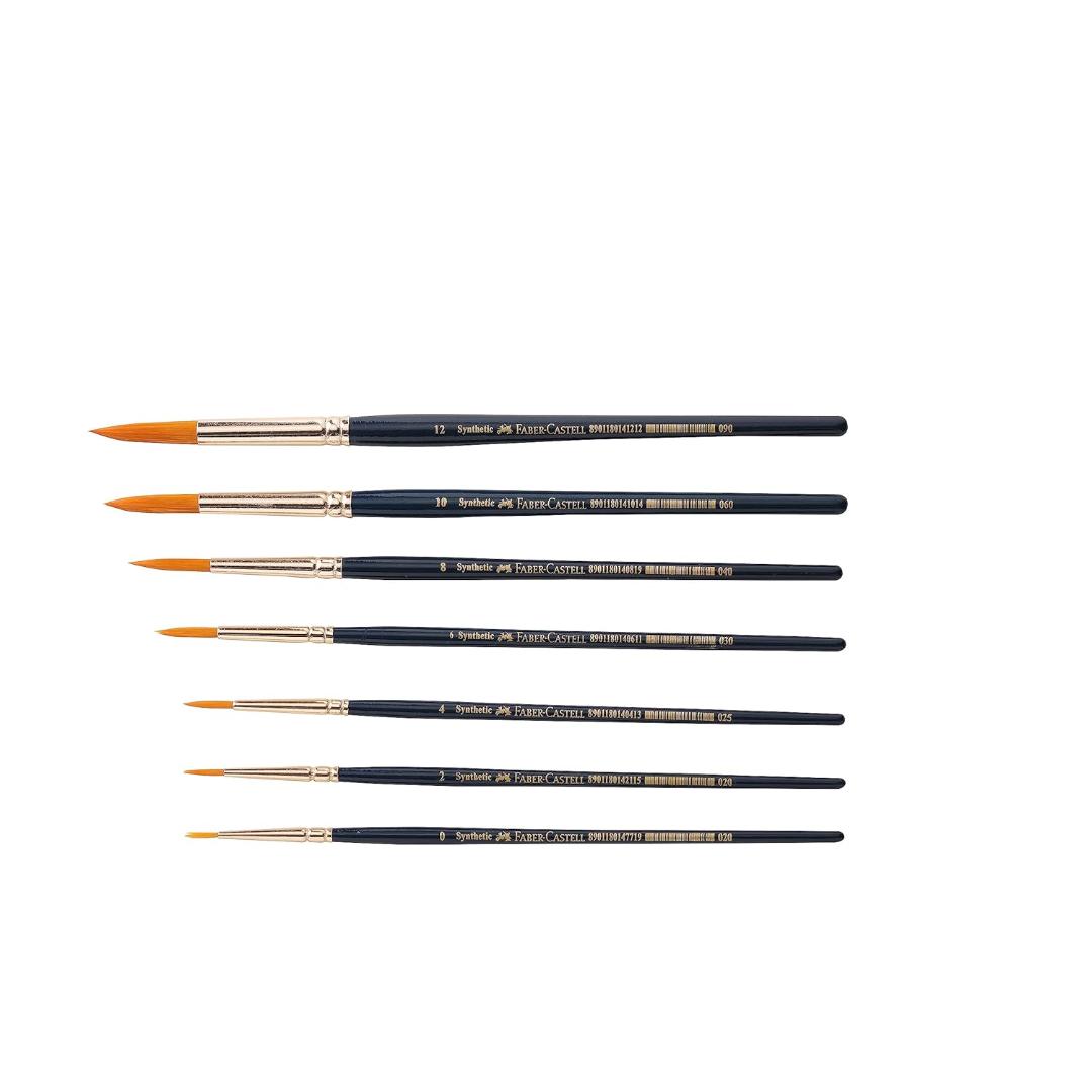 Faber-Castell Paint Brush Set – Pack of 7 (Navy Blue Handles)