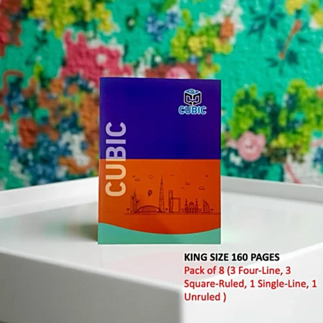 Cubic King Size Notebook Combo | 160 Pages | Pack of 8