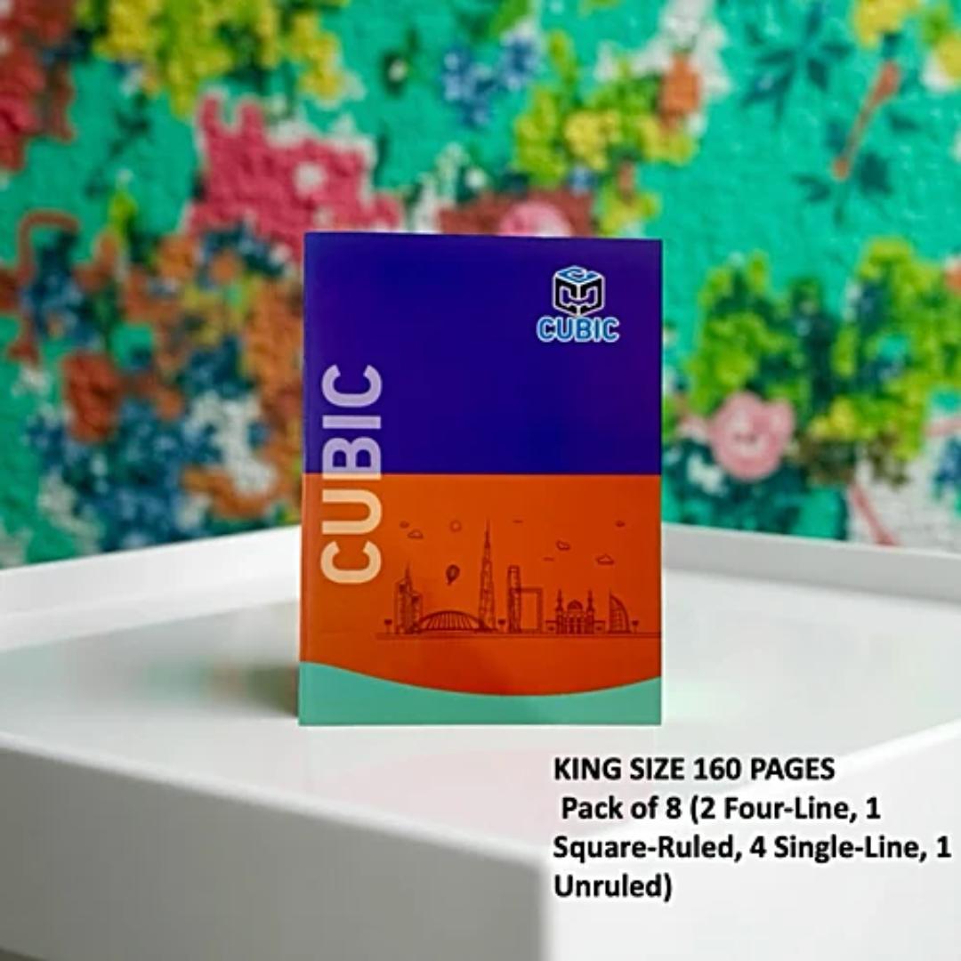 Cubic King Size Notebook Combo | 160 Pages | Pack of 8