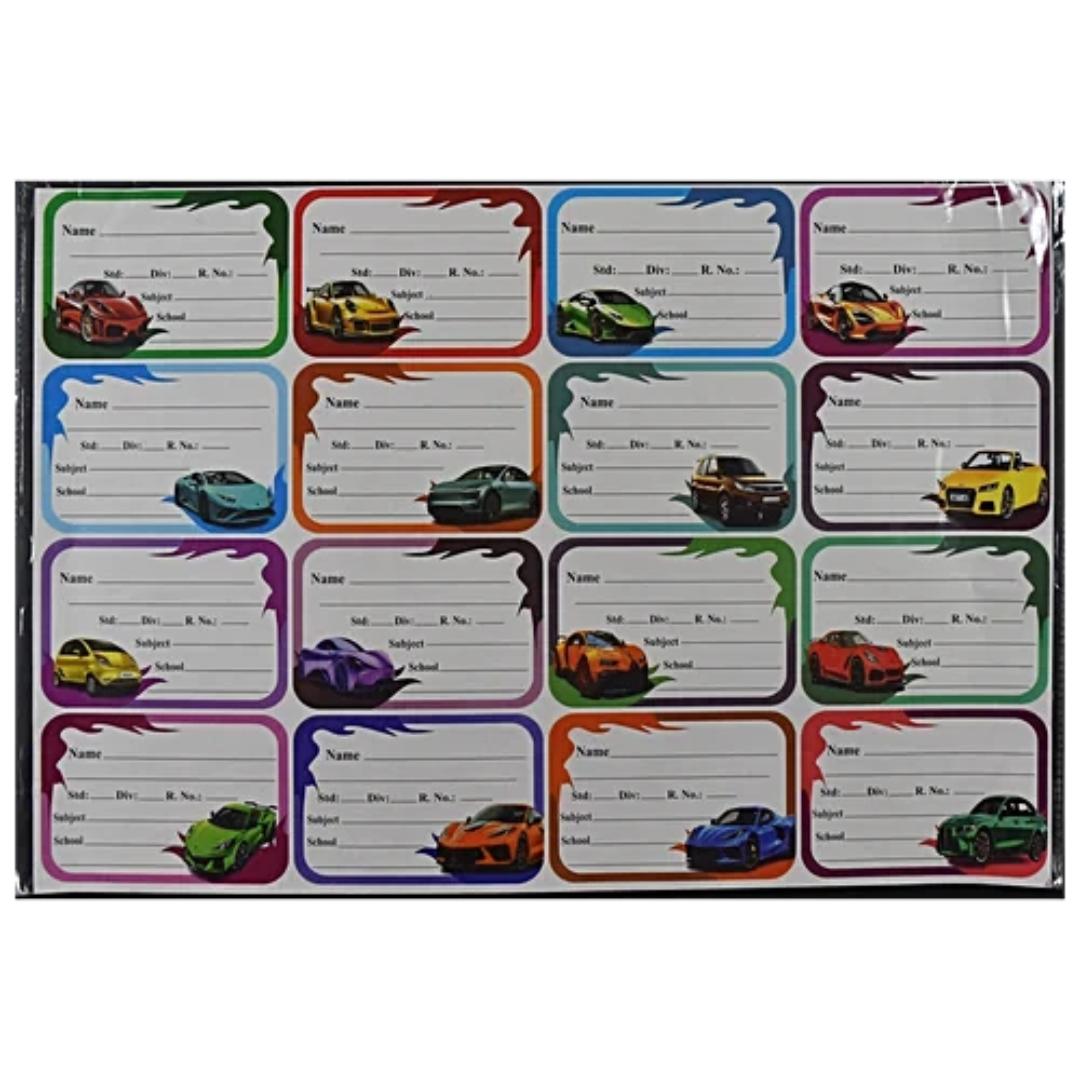 Cubic Fancy Notebook Labels | Rounded Corners | 64 Pcs