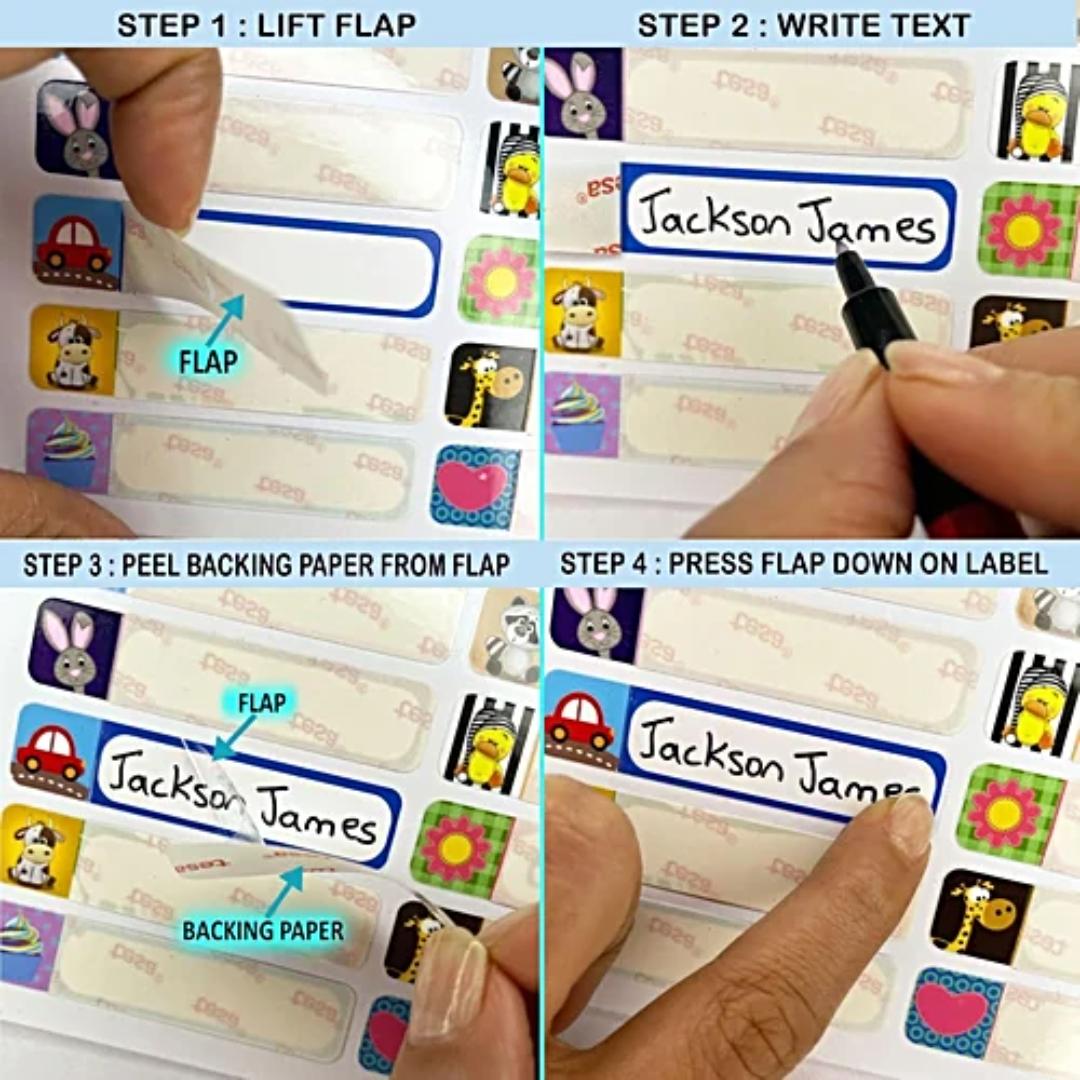 Insta School Labels with Marker Pen | 66 Pcs | Writable & Self-Adhesive