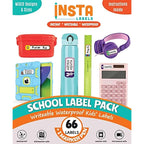 Insta School Labels with Marker Pen | 66 Pcs | Writable & Self-Adhesive