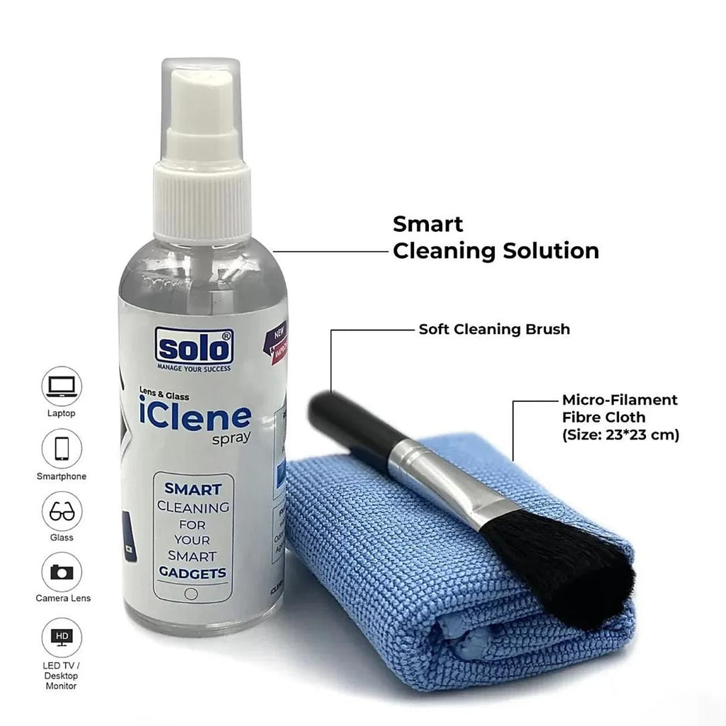 ICLENE Lens & Glass Cleaning Kit | Streak-Free Spray & Microfiber Cloth