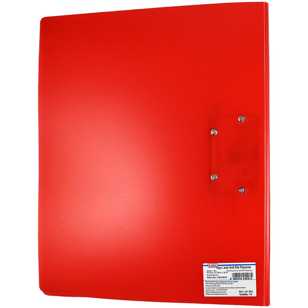 Saya Lever Arch File Polycover Red | Durable Office File Folder