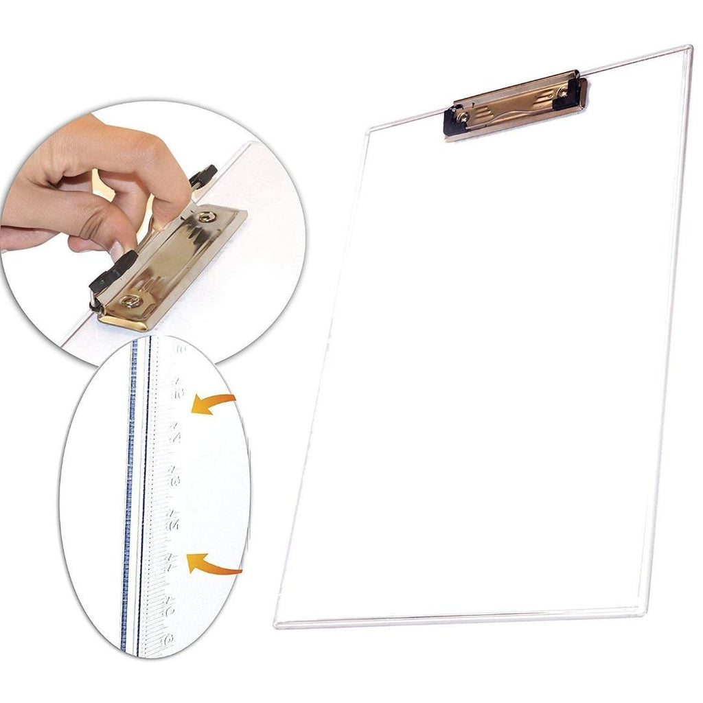 Cubic Transparent Exam Board | Unbreakable Acrylic Writing Pad & Clipboard