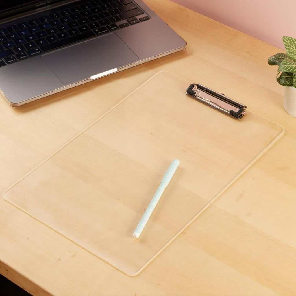 Cubic Transparent Exam Board | Unbreakable Acrylic Writing Pad & Clipboard