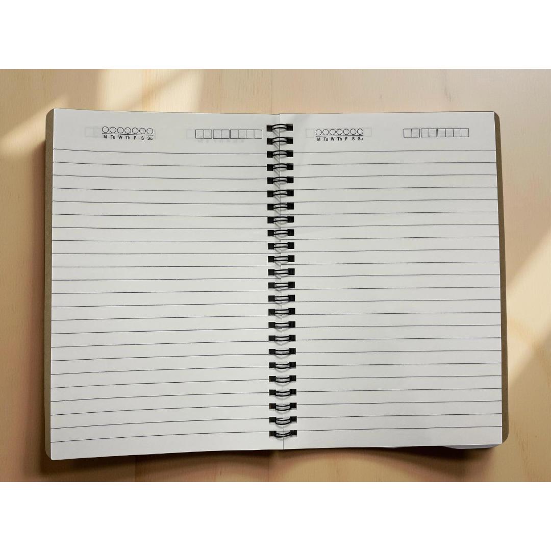 Cubic Spiral Kraft Notebook | Stylish Writing Pad for School & Office