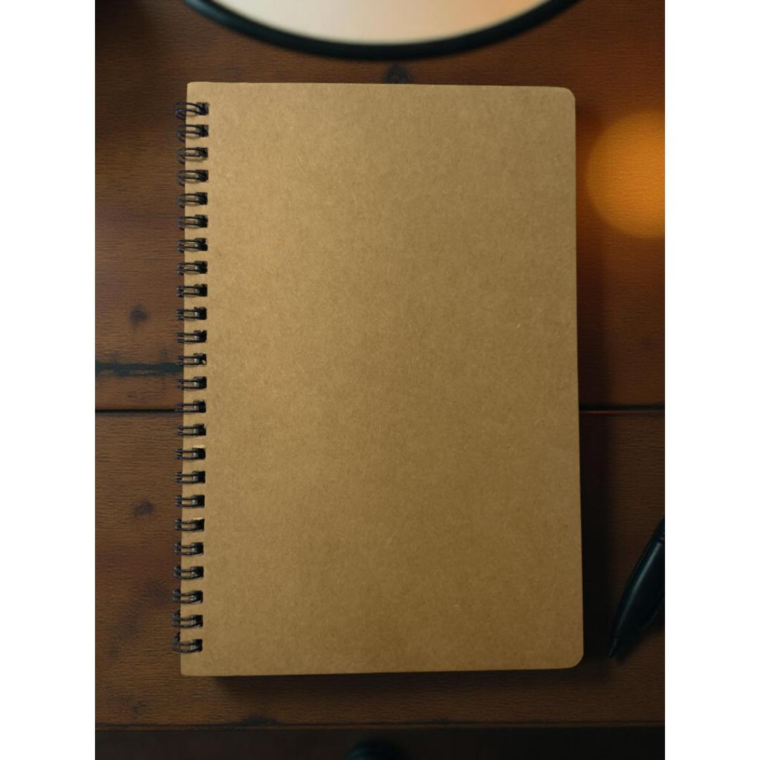 Cubic Spiral Kraft Notebook | Stylish Writing Pad for School & Office