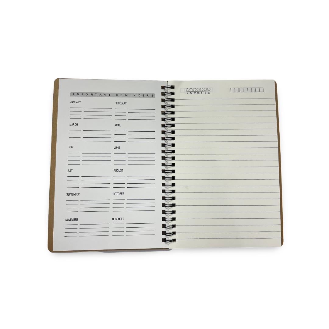 Cubic Spiral Kraft Notebook | Stylish Writing Pad for School & Office