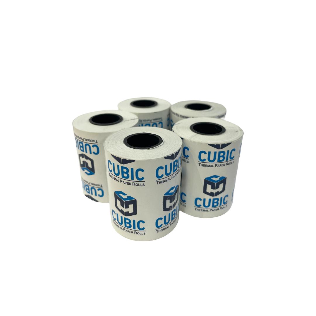 Cubic Thermal Paper Rolls | 57mm x 25m | 55 GSM | Pack of 5 | POS Billing