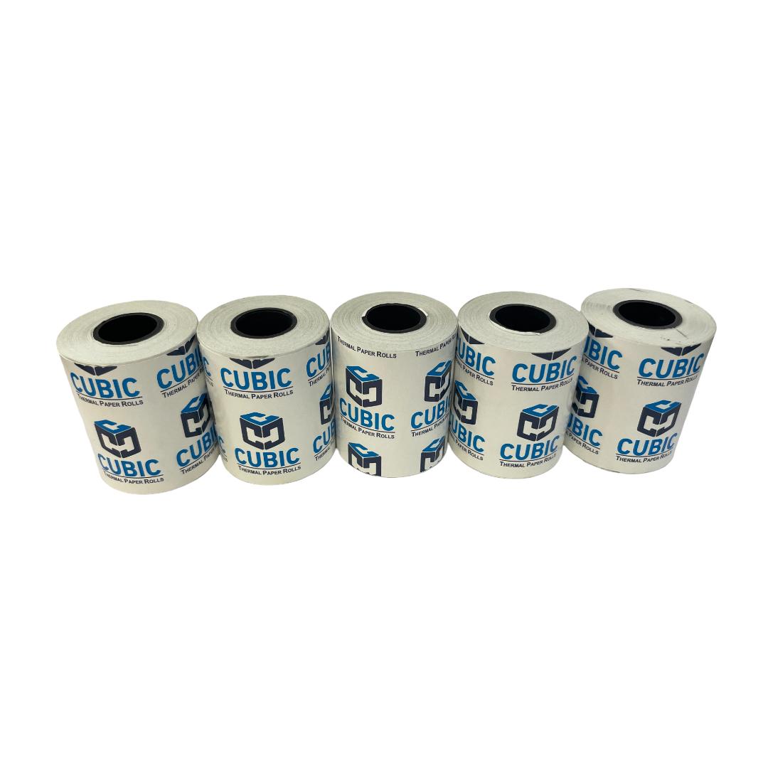 Cubic Thermal Paper Rolls | 57mm x 25m | 55 GSM | Pack of 5 | POS Billing