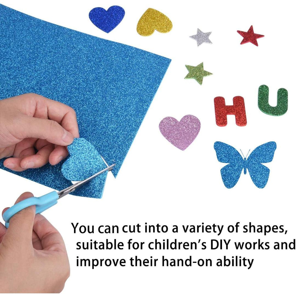 Cubic Glitter Foam Sheet | Self-Adhesive Sparkling EVA Craft Sheet | DIY Use