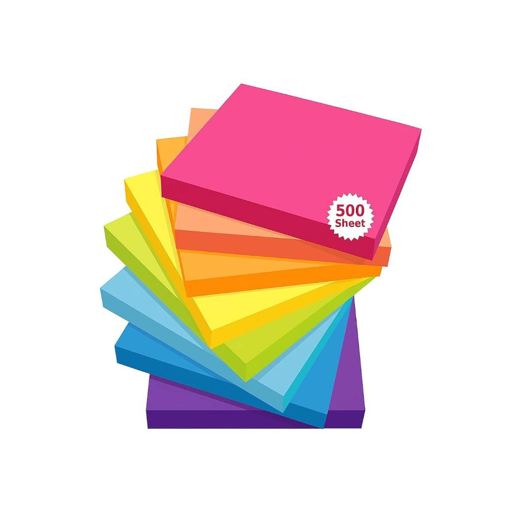 Cubic Multicolour Sticky Notes | 500 Sheets | Self-Adhesive Pads