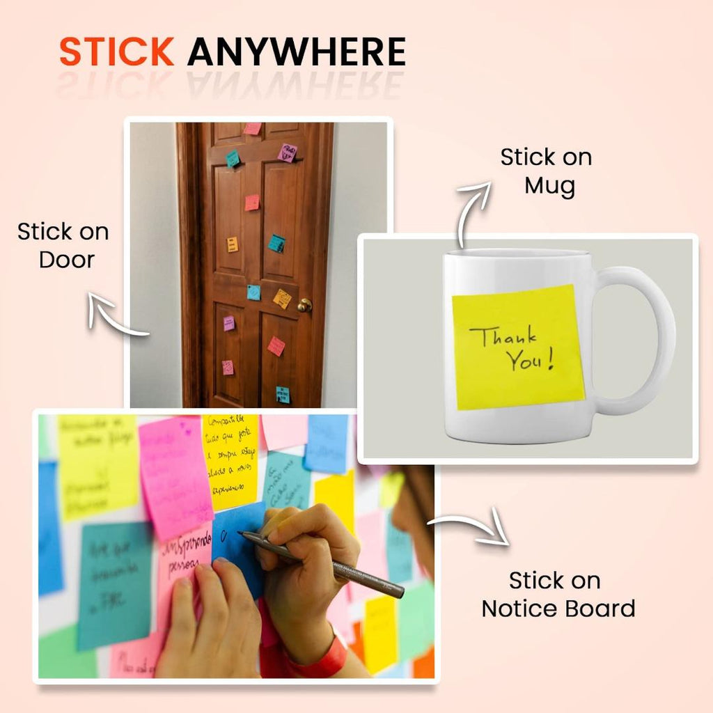 Cubic Multicolour Sticky Notes | 500 Sheets | Self-Adhesive Pads