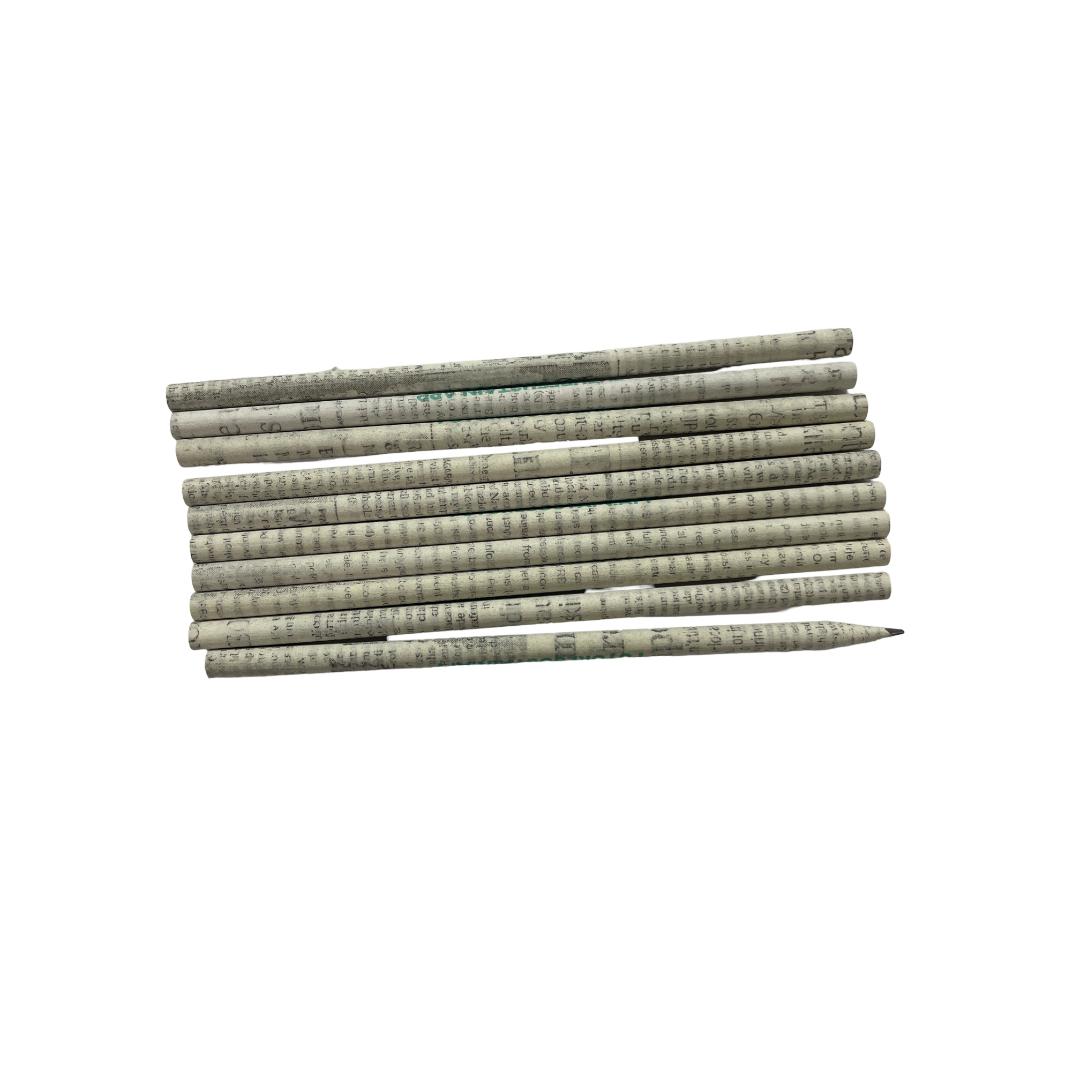 Cubic Newspaper Pencils | Eco-Friendly 2HB Graphite | Pack of 20