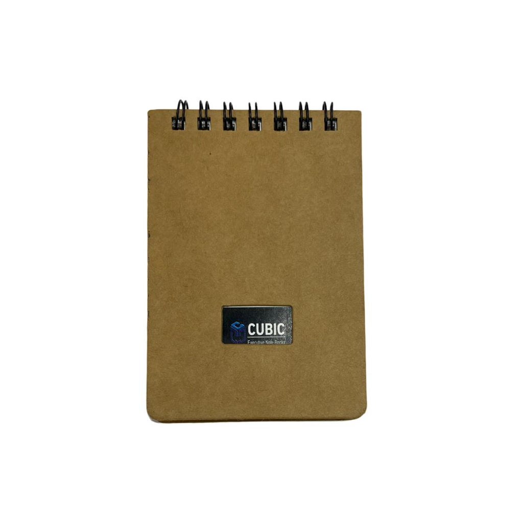 Cubic A7 Wiro Pocket Notebook | Pack of 3 | Kraft Brown