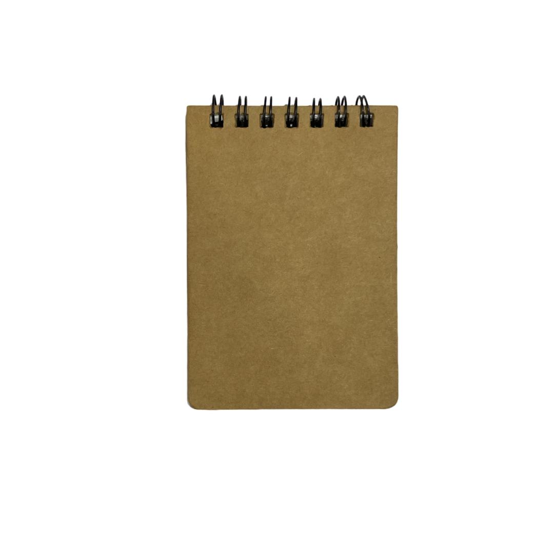 Cubic A7 Wiro Pocket Notebook | Pack of 3 | Kraft Brown