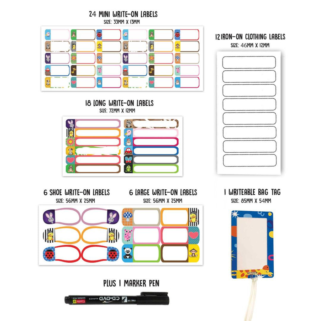 Nursery & KG Label Pack | Waterproof Name Labels for School Supplies
