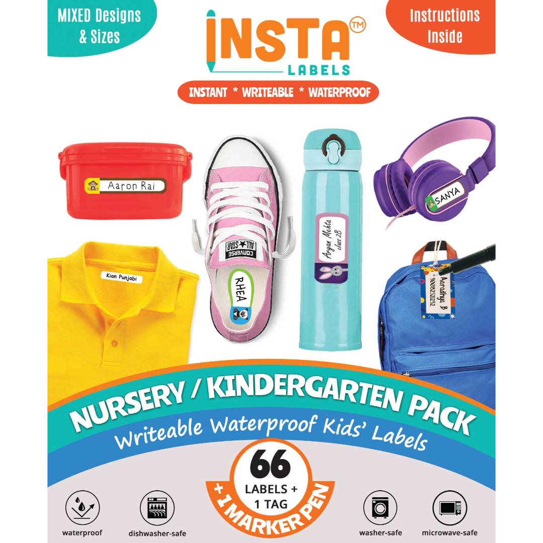 Nursery & KG Label Pack | Waterproof Name Labels for School Supplies