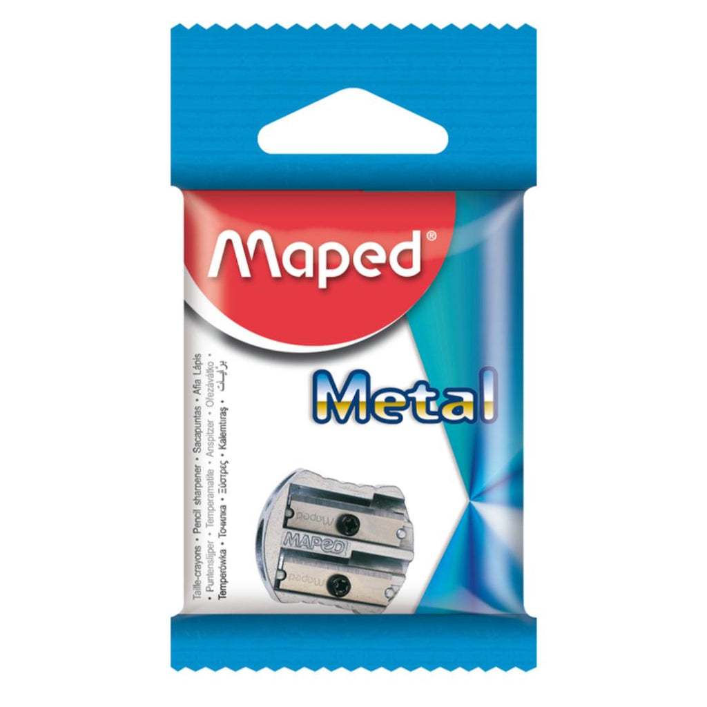Maped Classic Metal 2-Hole Pencil Sharpener | Durable Dual Blade Sharpener