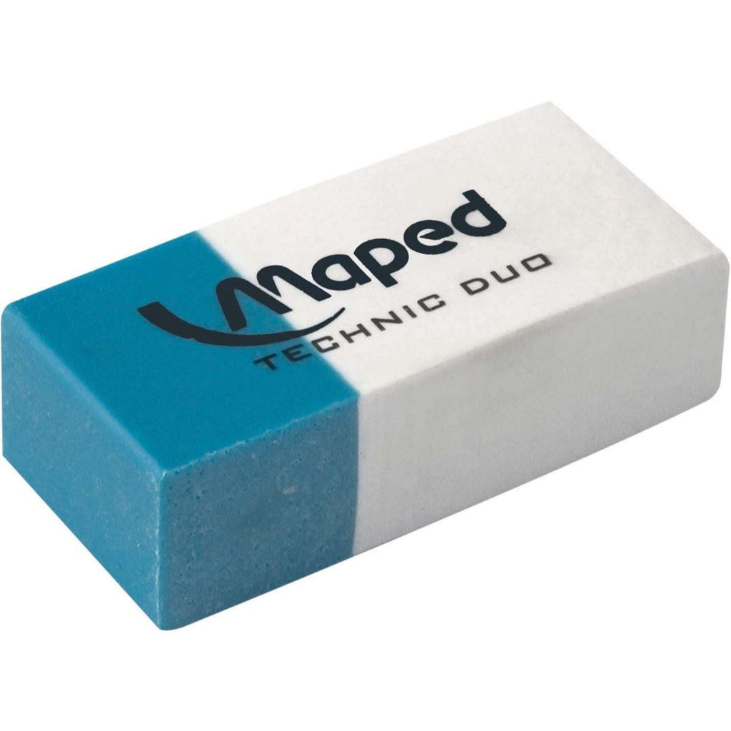 Maped Technic Duo Eraser | 2 Pcs | Dual-Use for Pencil & Ink