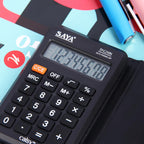 Saya Pocket Calculator | 8-Digit LCD Display | Compact with Flap Cover