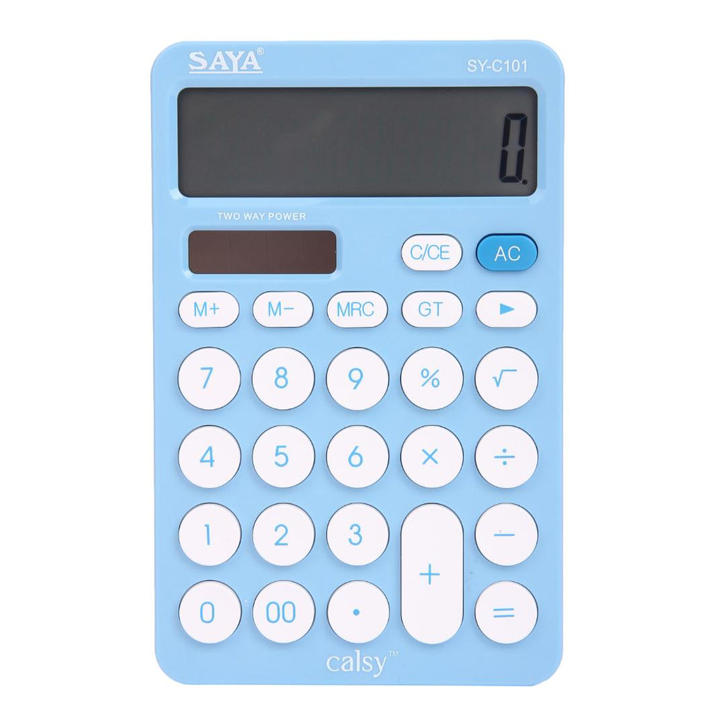 Saya Desktop Calculator | 12-Digit Display | Dual Power | Ultra-Light & Fast