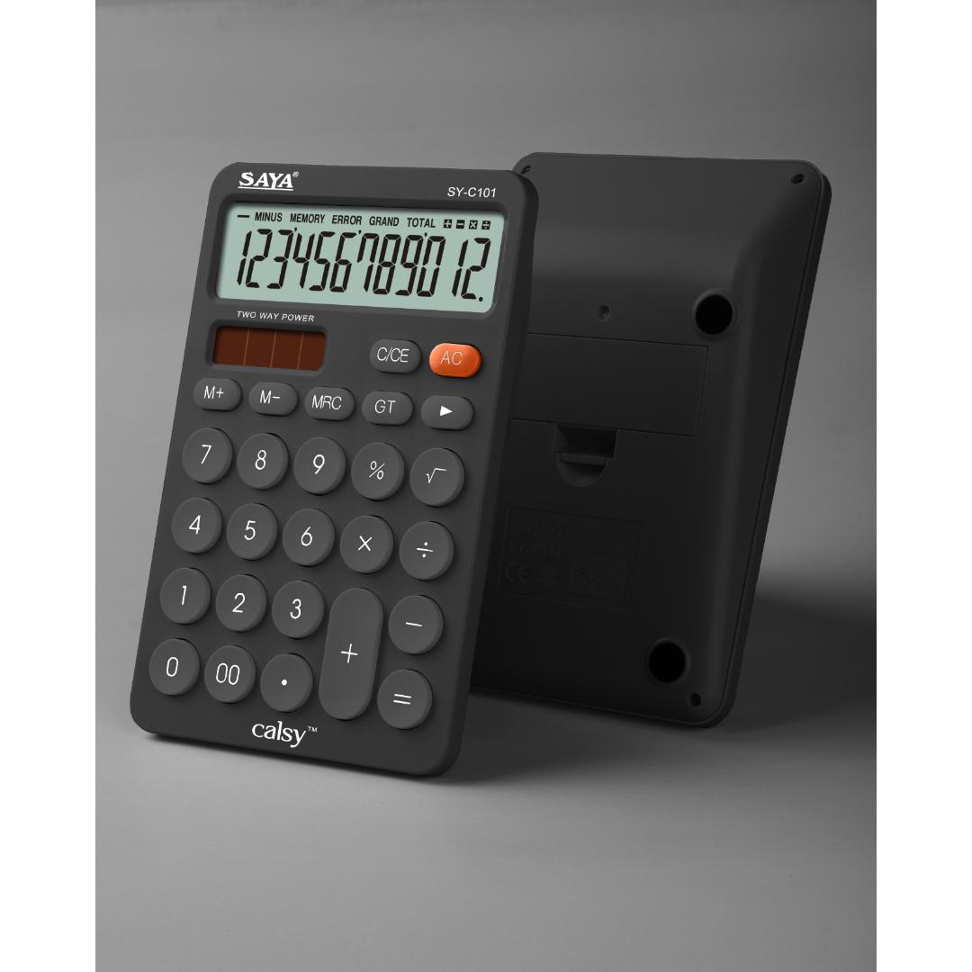 Saya Desktop Calculator | 12-Digit Display | Dual Power | Ultra-Light & Fast
