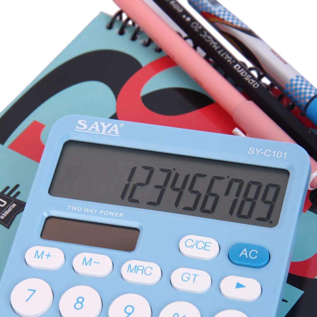 Saya Desktop Calculator | 12-Digit Display | Dual Power | Ultra-Light & Fast