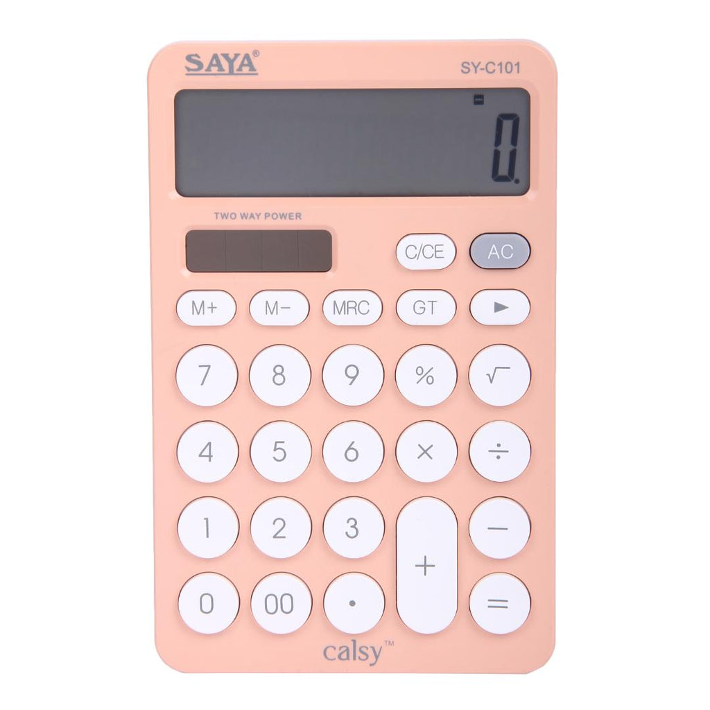 Saya Desktop Calculator | 12-Digit Display | Dual Power | Ultra-Light & Fast